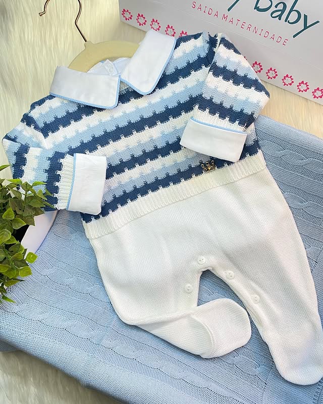PROMOÇÃO Kit Saída Maternidade Com Pingente Dourado Personalizável Completa  - Veste Até 4 Meses (Menino)