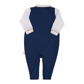 KIT 3 Macacões Longo Polo Paraíso - Branco e Azul