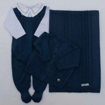 Kit Saída Maternidade Personalizável Completa Branco + Azul Marinho | Personalize Com o Nome do Seu Príncipe